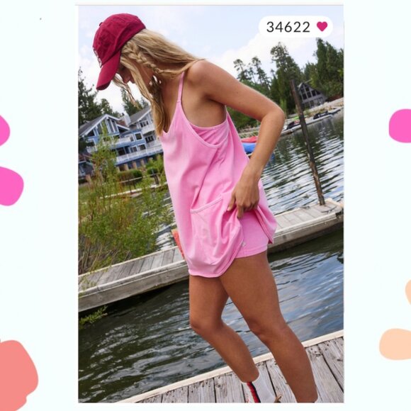 Free People Hot Shot Mini Dress ๐  PINK ICING - Medium NWT - Picture 3 of 8